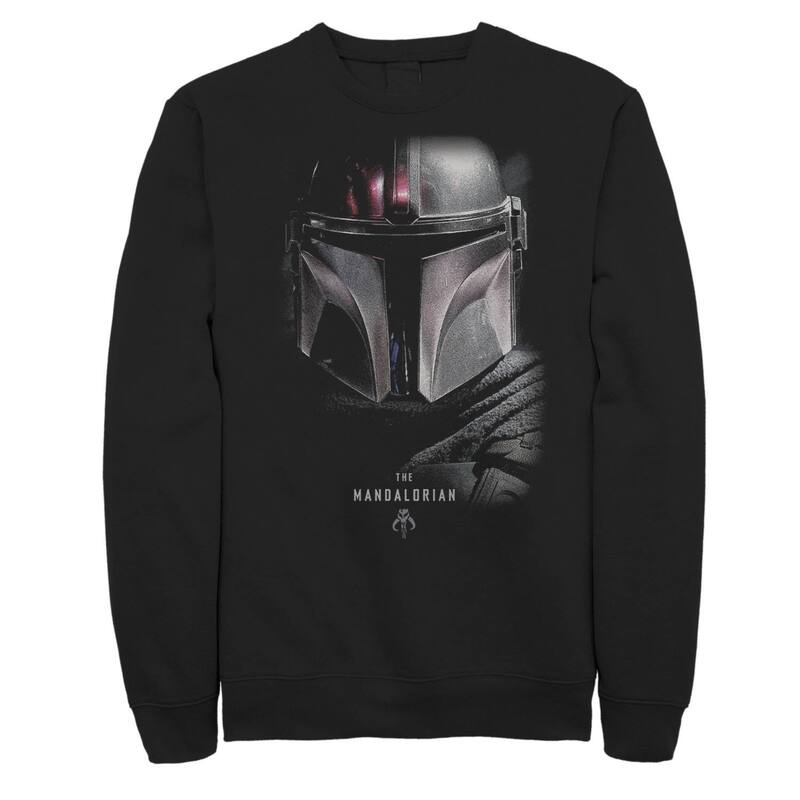 アニメ文字記号 レディース トップス ティーシャツ 流汗 Licensed Character Men\u0027s The Mandalorian Bounty Hunter Shadow Sweatshirt Black 黒いこと Tシャツ・カットソー-トップス-レディースファッション