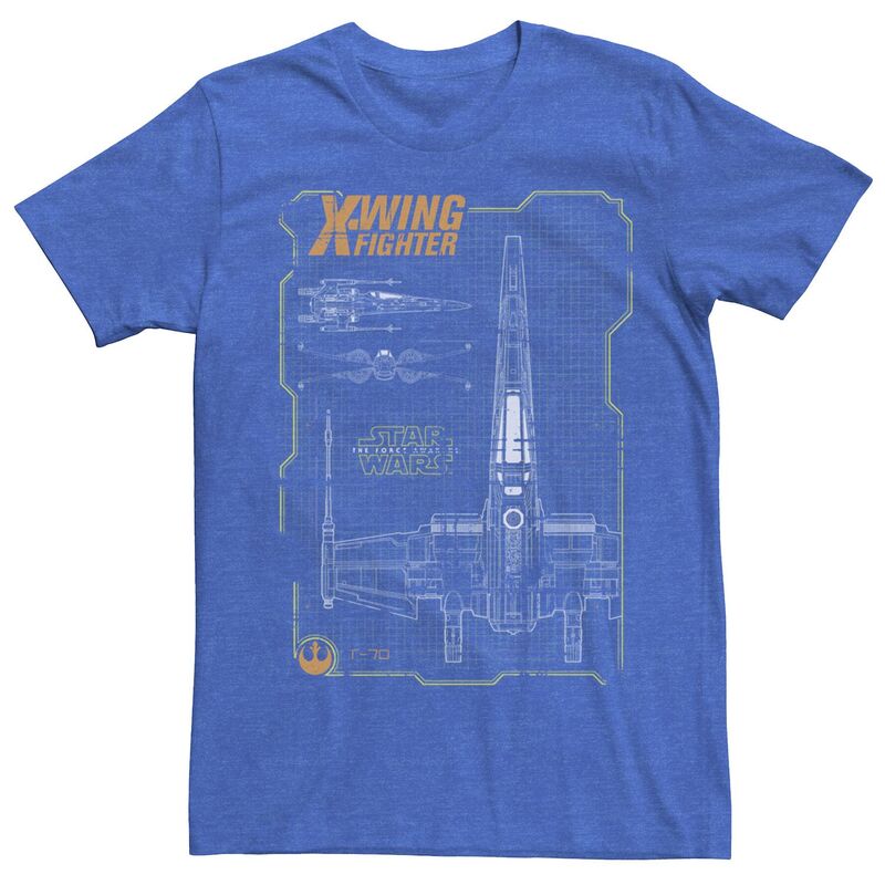 スター ウォーズ レディース トップス Tシャツ グラフィック Mentar Wars X Schematic Graphic Tee Royal Heather ヘザー