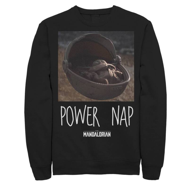 アニメ文字記号 レディース トップス ティーシャツ 流汗 Licensed Character Men\u0027star Wars The Mandalorian The Child Power Nap Sweatshirt Black 黒いこと トップス-レディースファッション-Tシャツ・カットソー