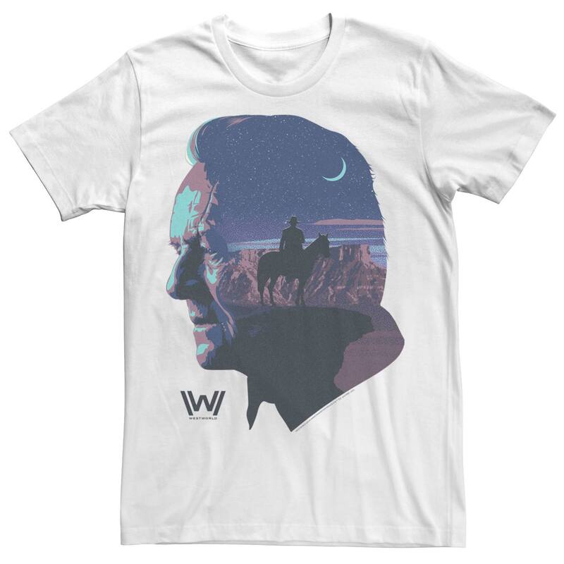アニメキャラクター レディース トップス Tシャツ Licensed Character Men Westworld Robert Ford Silhouette Fill Tee White ホワイト