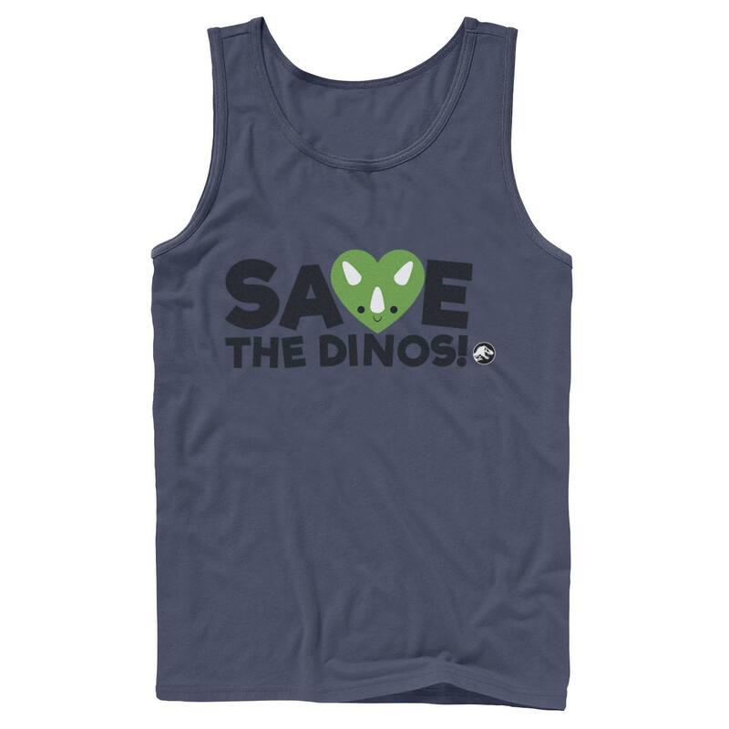 アニメキャラクター レディース トップス Tシャツ Licensed Character Men Jurassic World: Fallen Kingdom Save The Dinos! Tank Top Navy ネイビー