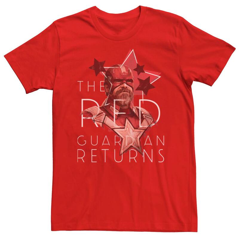 マーベル レディース トップス Tシャツ Men Marvel Black Widow Red Guardian Returnstar Portraitee Red レッド