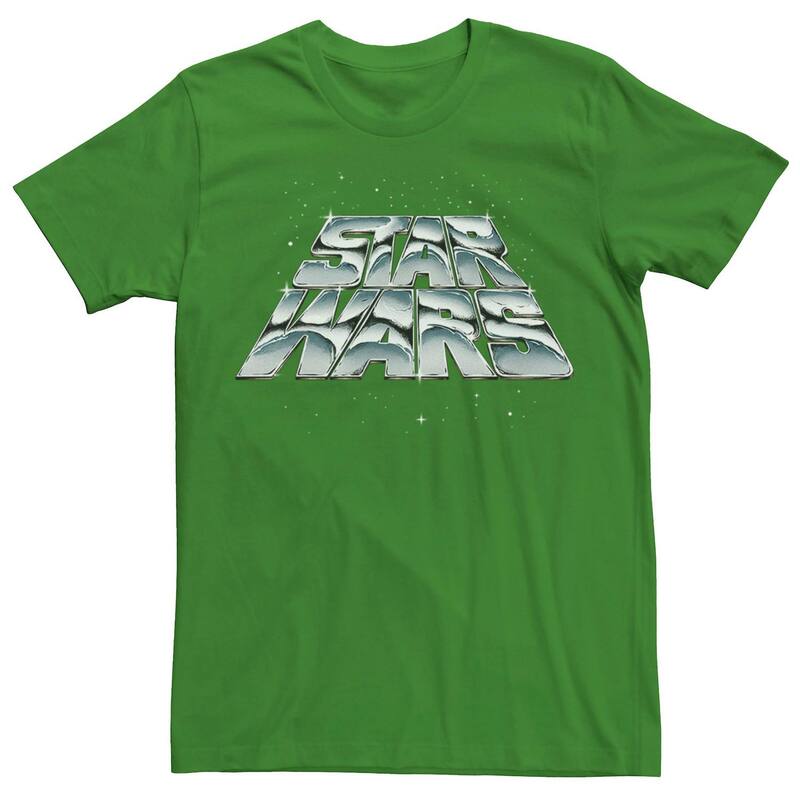 スター ウォーズ レディース トップス Tシャツ ロゴ Mentar Warslanting Chrome Logo Tee Kelly