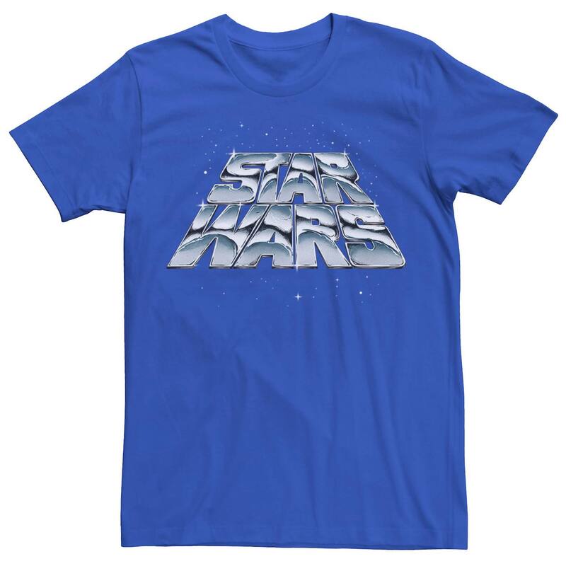 スター ウォーズ レディース トップス Tシャツ ロゴ Mentar Warslanting Chrome Logo Tee Royal