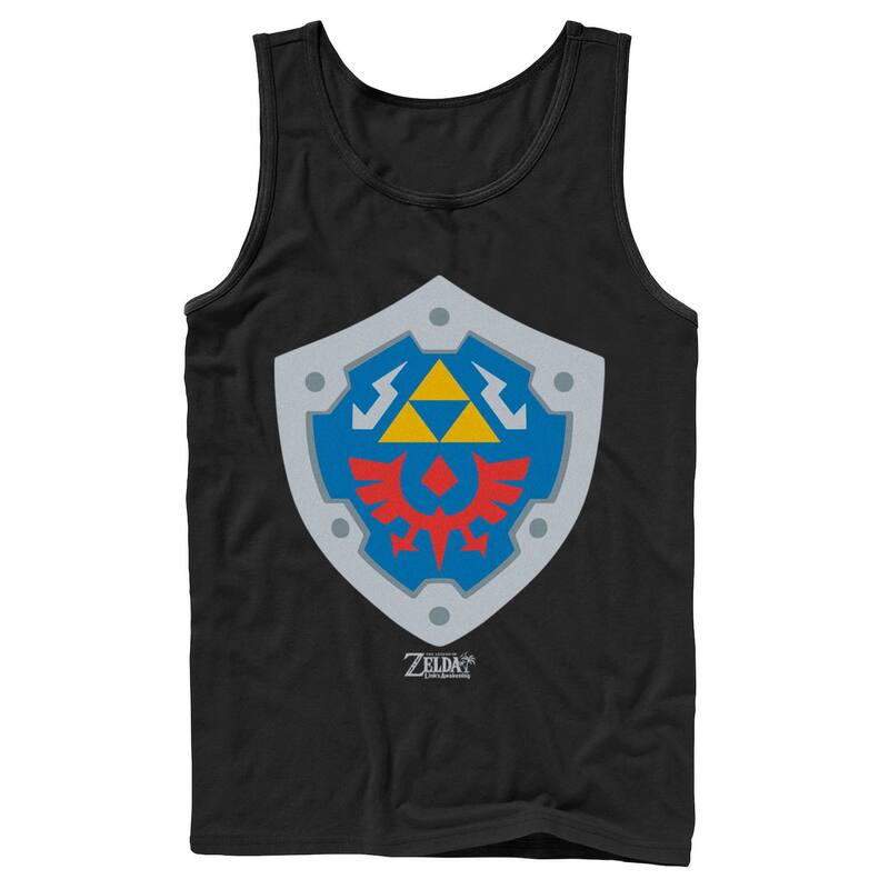 アニメキャラクター レディース トップス Tシャツ ロゴ Licensed Character Men Nintendo Legend Of Zelda Links Awakening Hylian Shield Logo Tank Top Black ブラック
