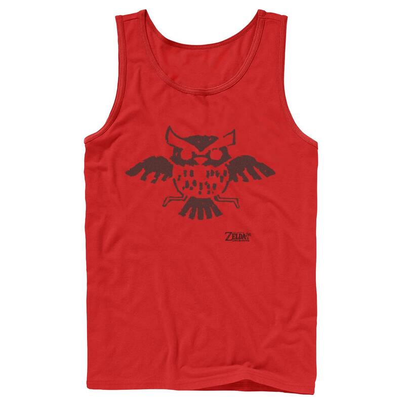 アニメキャラクター レディース トップス Tシャツ Licensed Character Men Nintendo Legend Of Zelda Links Awakening Owl Glyph Portraitank Top Red レッド