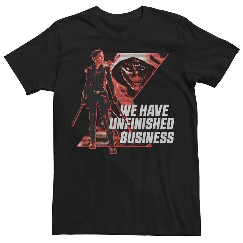 マーベル レディース トップス Tシャツ Men Marvel Black Widowe Have Unfinished Business Tee Black ブラック