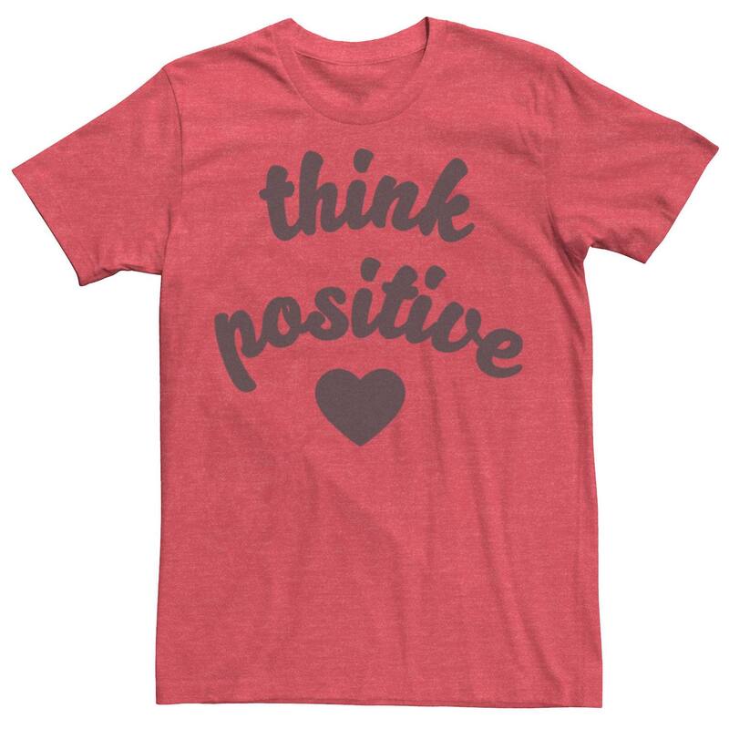 アニメキャラクター レディース トップス Tシャツ Licensed Character Men Fifth Sun Think Positive Heartee Red Heather ヘザー