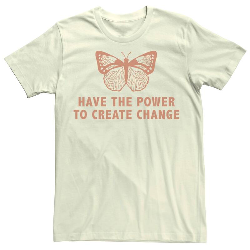 アニメキャラクター レディース トップス Tシャツ Licensed Character Men Fifth Sun \"Have The Power To Create Change\" Butterfly Tee Natural