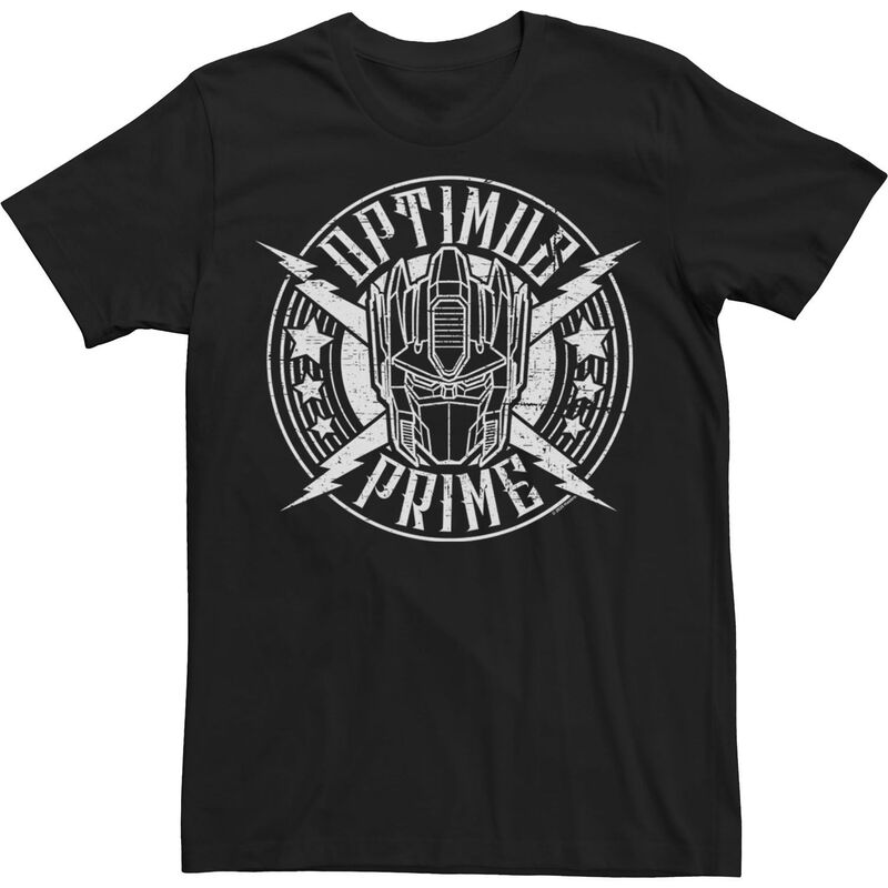 アニメキャラクター レディース トップス Tシャツ Licensed Character Men's Transformers Optimus Prime Rock Badge Tee Black ブラック｜ReVida 店