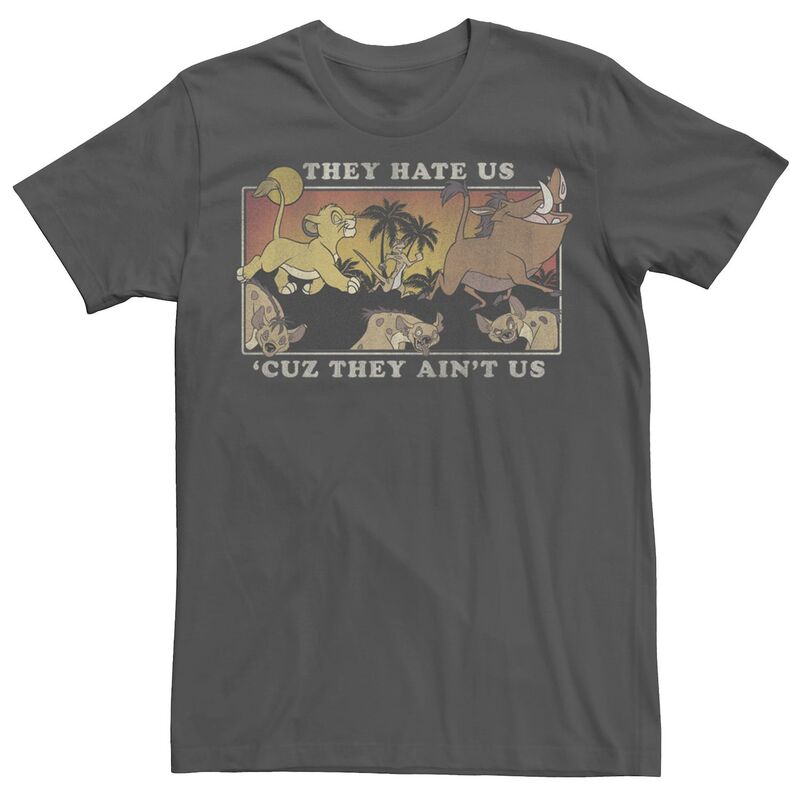 ディズニー レディース トップス Tシャツ Disney The Lion King They Hate Us Cuz They Aint Us Poster Men Tee Charcoal チャコール