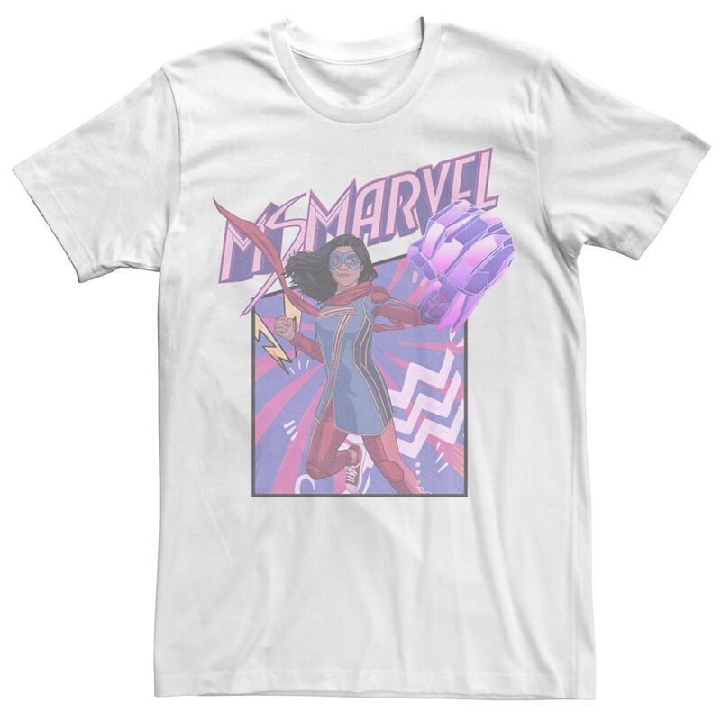 アニメキャラクター レディース トップス Tシャツ Licensed Character Men Marvel Ms. Marve Fist Panel Tee White ホワイト