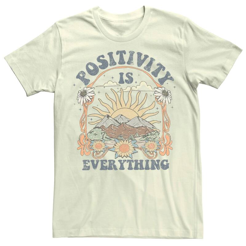 アニメキャラクター レディース トップス Tシャツ Licensed Character Men Positivity Is Everything Tee Natural