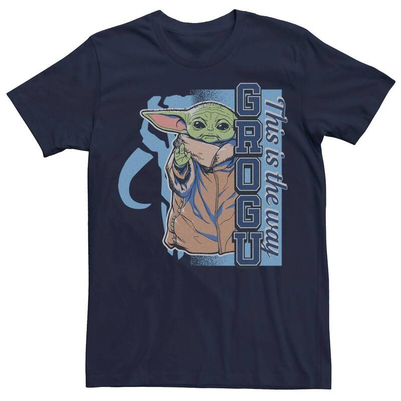 アニメキャラクター レディース トップス Tシャツ Licensed Character Mentar Wars The Mandalorioan Grogu This The Way Poster Tee Navy ネイビー