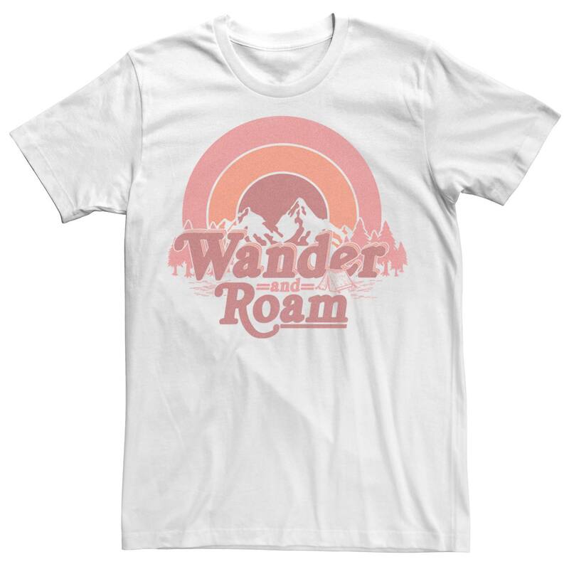 アンブランデッド レディース トップス Tシャツ Unbranded Men Wander and Roam Circle Sunset Mountain Camping Scene Tee White ホワイト
