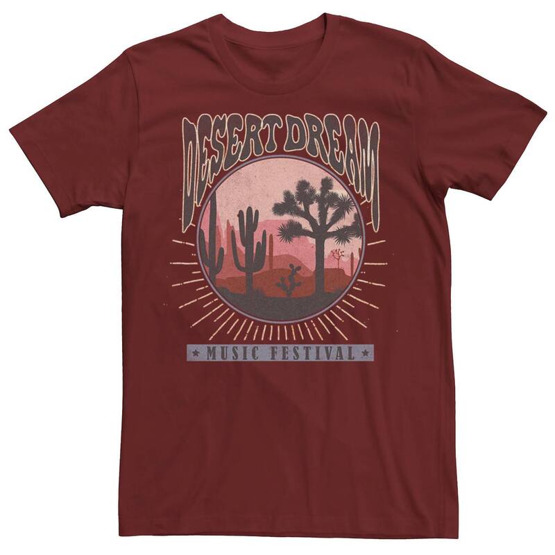 アンブランデッド レディース トップス Tシャツ ロゴ Unbranded Men Desert Dreamusic Festivalogo Tee Cardinal