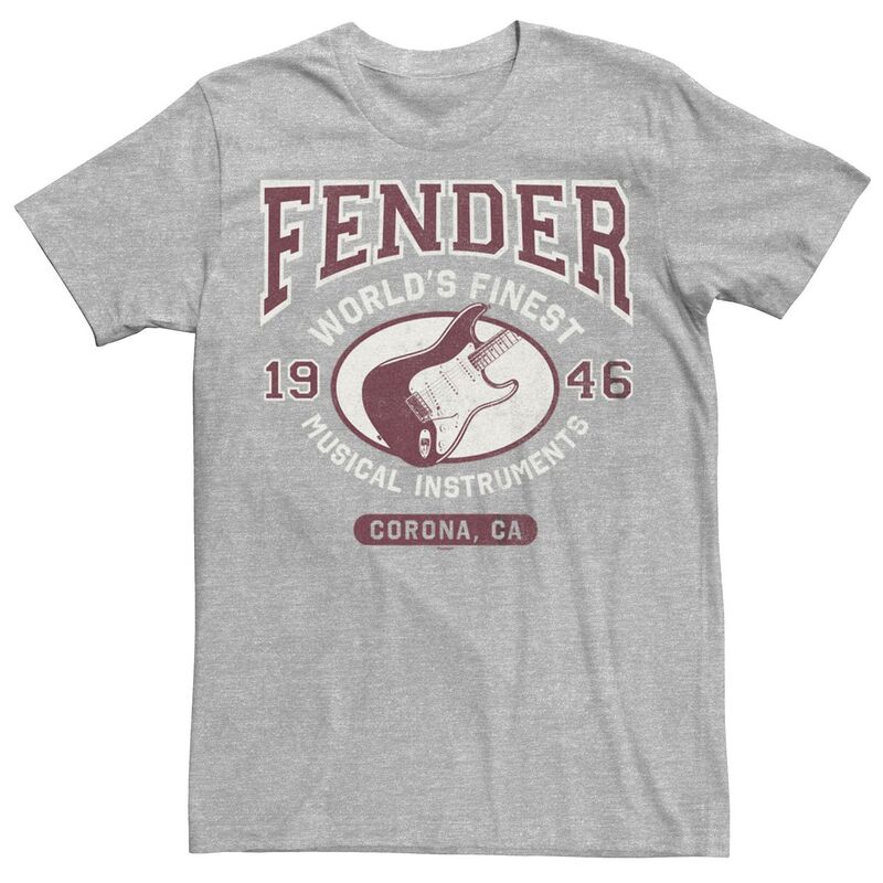 アニメキャラクター レディース トップス Tシャツ ロゴ Licensed Character Men Fender Fine Instrument Collegiate Logo Tee Athletic Heather ヘザー