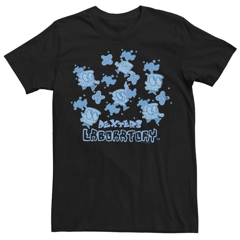 アニメキャラクター レディース トップス Tシャツ Licensed Character Men Dexter Laboratory Happy Tee Black ブラック