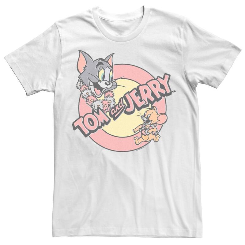 アニメキャラクター レディース トップス Tシャツ ロゴ Licensed Character Men Tom And Jerry Classic Logo Tee White ホワイト