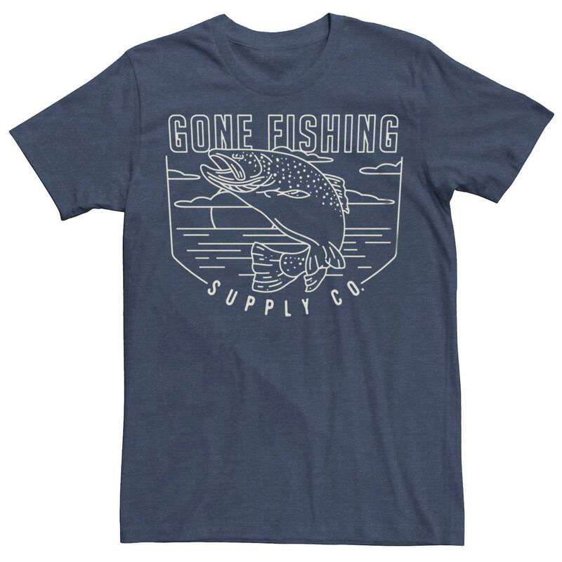 アンブランデッド レディース トップス Tシャツ グラフィック Unbranded Men Gone Fishing Supply Co. Salmon Graphic Tee Navy Heather ヘザー