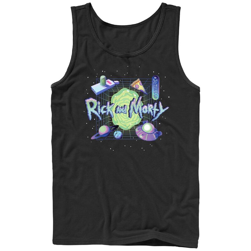 アニメキャラクター レディース トップス Tシャツ グラフィック Licensed Character Men Rick And Morty Space Portal Graphic Tank Top Black ブラック