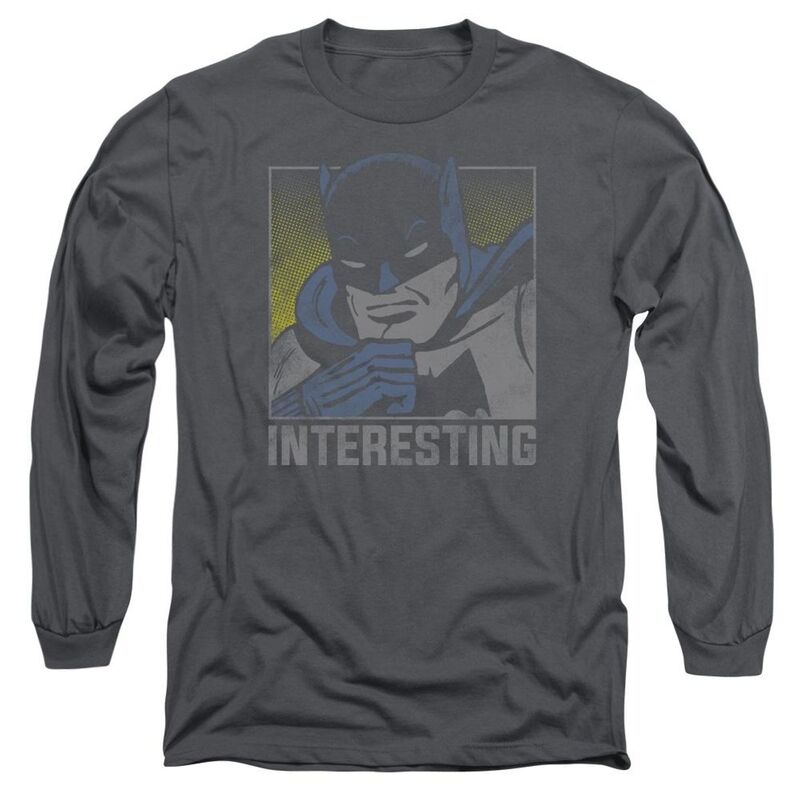 アニメ文字記号 レディース トップス ティーシャツ Licensed Character Dcomics Interesting Long Sleeve Adult-shirt Charcoal 暗灰色 レディースファッション-Tシャツ・カットソー-トップス
