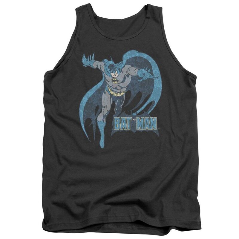 アニメ文字記号 レディース トップス ティーシャツ Licensed Character Dcomics Desaturated Batman Adultank Top Charcoal 暗灰色 レディースファッション-Tシャツ・カットソー