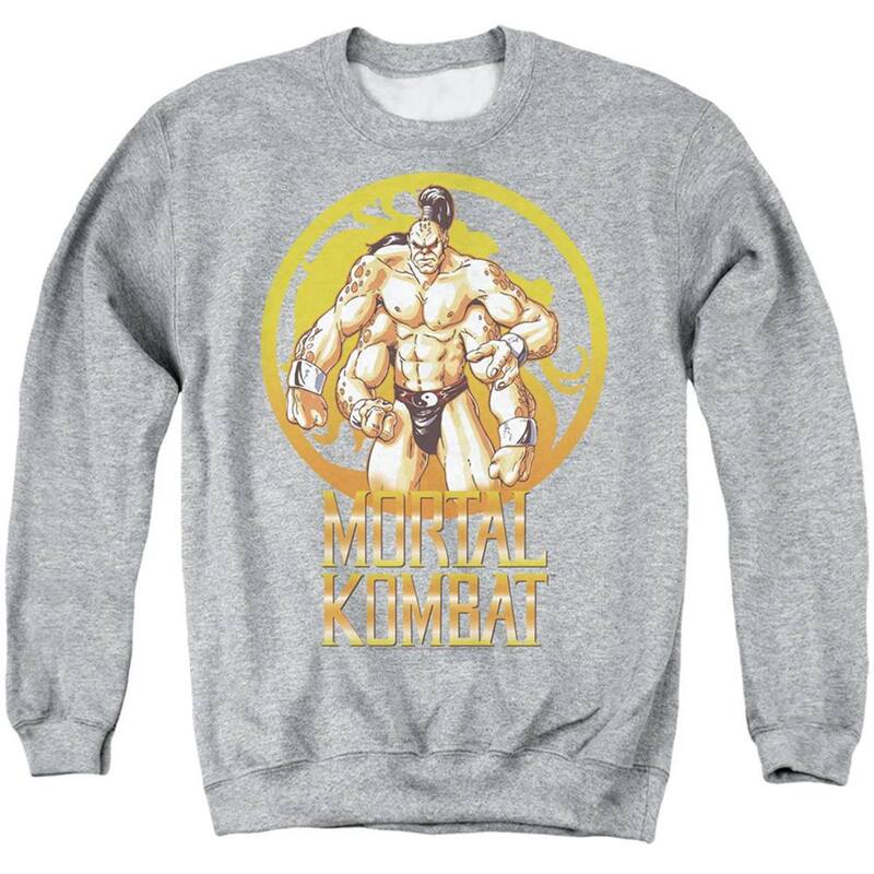 アニメキャラクター レディース アウター ニット・セーター クルーネック スウェット シャツ Licensed Character Mortal Kombat Klassic Goro Adult Crewneck Sweatshirt Athletic Heather ヘザー｜ReVida 店