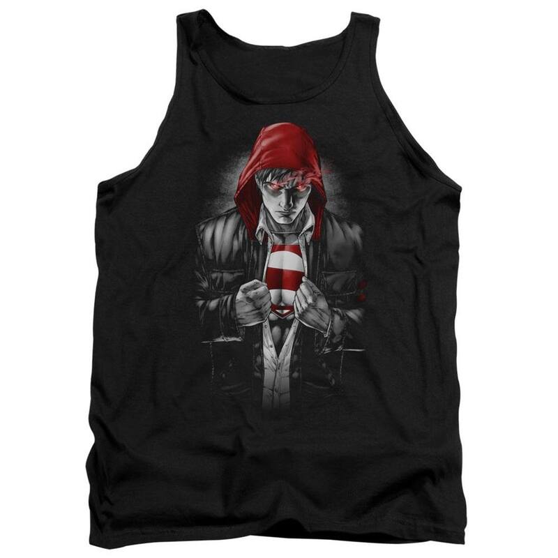 アニメ文字記号 レディース トップス ティーシャツ Licensed Character Superman Earth One Adultank Top Black 黒いこと トップス-Tシャツ・カットソー-レディースファッション