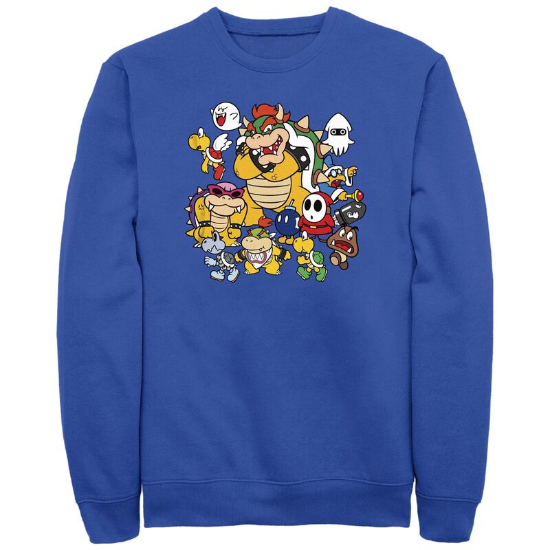 アニメ文字記号 レディース トップス プルオーバー 汗水 フリース Licensed Character Men\u0027super Mario Bros Bowser Gang Fleece Sweatshirt Royal