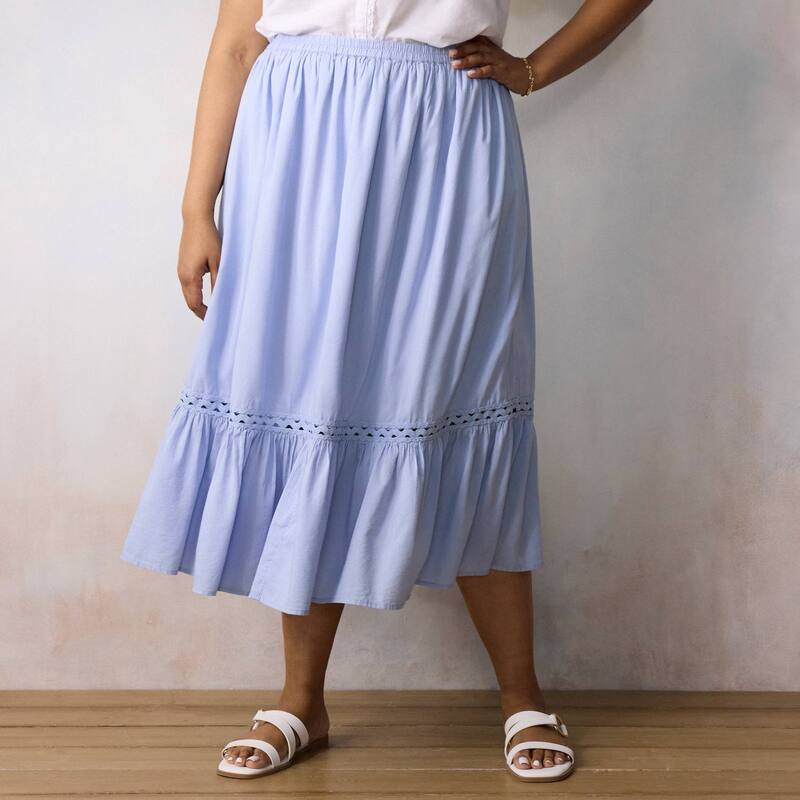 LC Lauren Conrad レディース ボトムスカート プラスサイズ Plusize LC Lauren Conrad Gathered Trim Skirt Secret Peri|ReVida 店