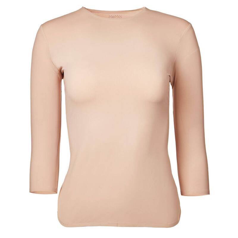 メモイ レディース トップス プルオーバー MeMoi Women\u0027s Bonded 3/4\" Sleeve Top Beige ベージュ"