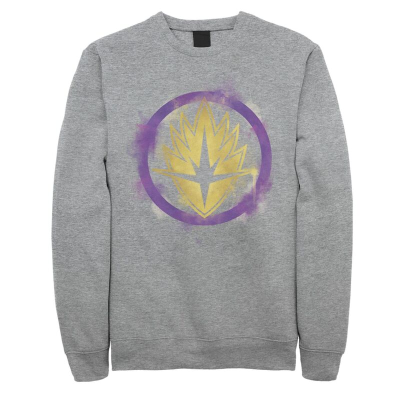 マーベル レディース トップス ティーシャツ ロゴタイプ Men\u0027s Marvel Avengers: Endgame Guardianspray Paint Logo Tee Athletic Heather ギョリュウモドキ Tシャツ・カットソー-トップス-レディースファッション