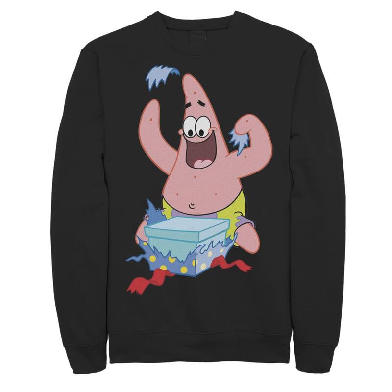 ニコロデオン レディース トップス Tシャツ パンツ スウェット Men's Nickelodeon SpongeBob SquarePants Patrick Star Holiday Sweatshirt Black ブラック｜ReVida 店
