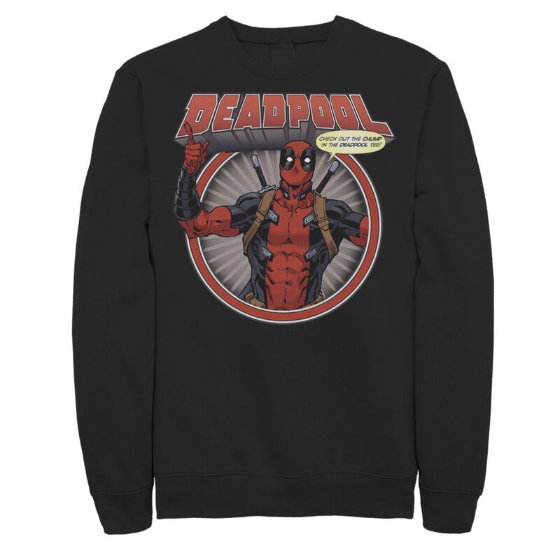 マーベル レディース トップス ティーシャツ 流汗 Men\u0027s Marvel Deadpool Chump In The Deadpool Sweatshirt Black 黒いこと トップス-レディースファッション-Tシャツ・カットソー