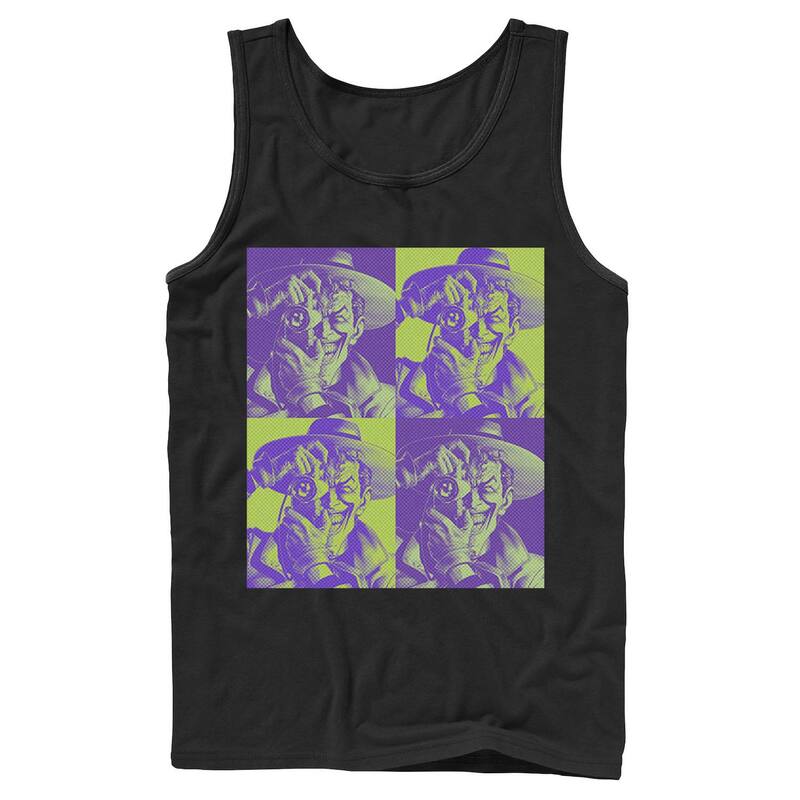 アニメキャラクター レディース トップス Tシャツ Licensed Character Men DC Batman The Joker Halftone Popartank Top Black ブラック