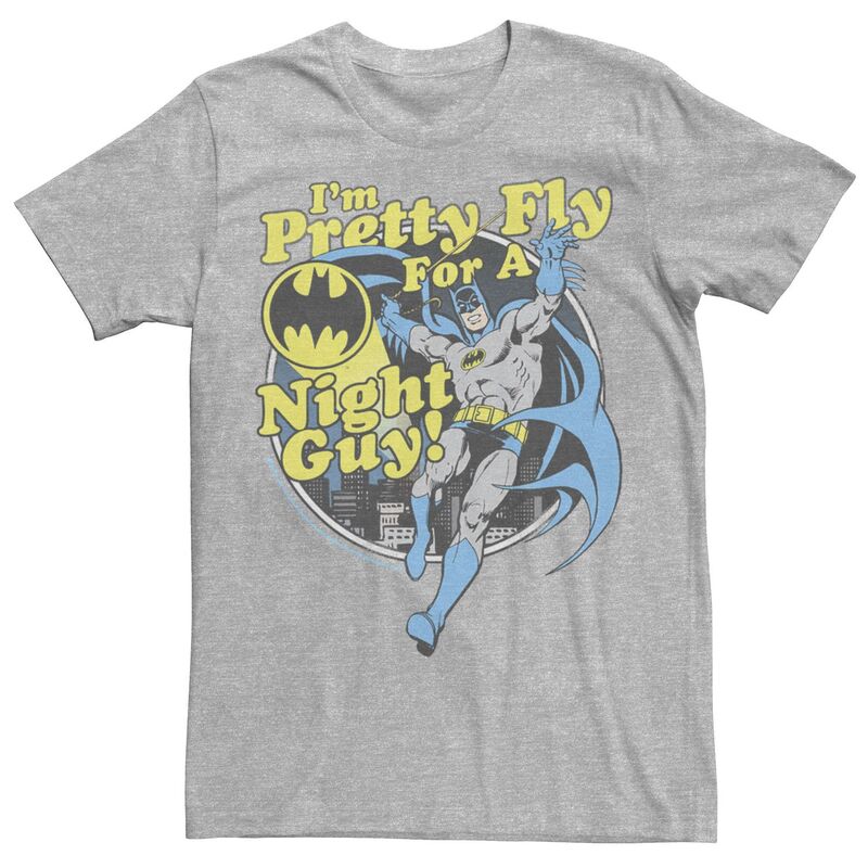 アニメキャラクター レディース トップス Tシャツ Licensed Character Men DComics Batman Pretty Fly For A Night Guy Tee Athletic Heather ヘザー