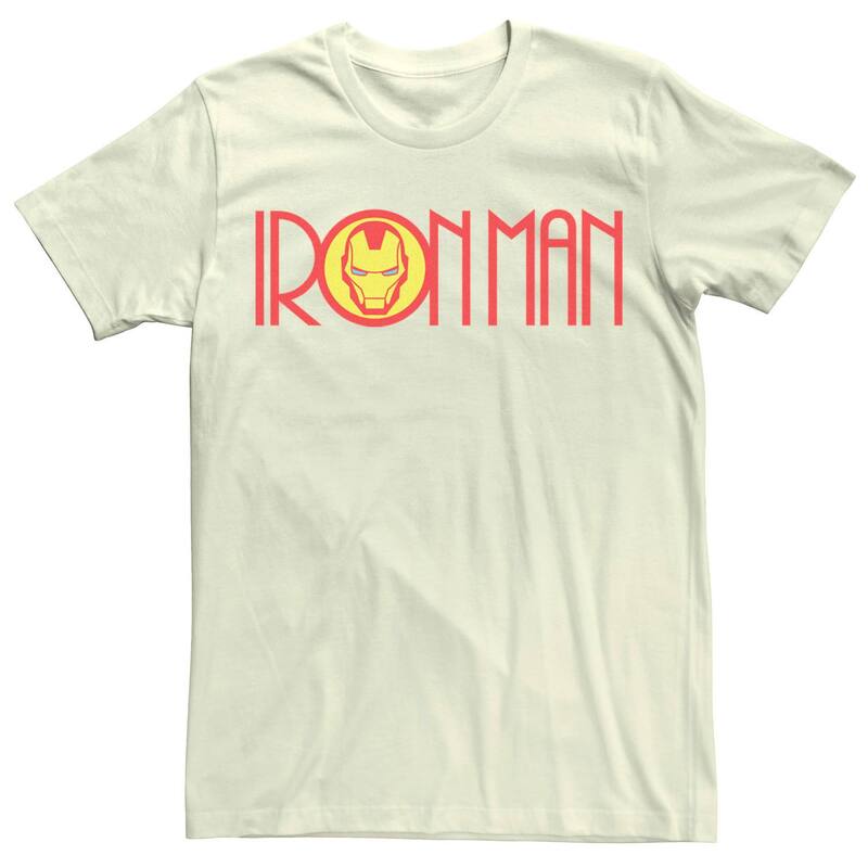 アニメキャラクター レディース トップス Tシャツ ロゴ Licensed Character Men Marvel Retro Ironman Logo Tee Natural