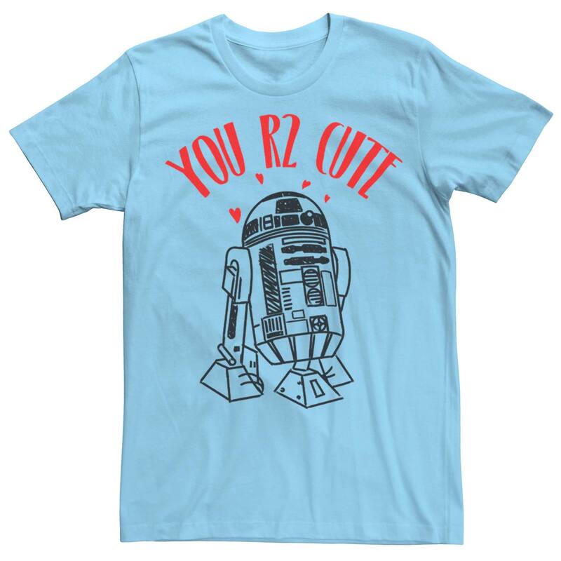 スター ウォーズ レディース トップス Tシャツ Mentar Wars R2-D2 You Are Too Cutee Light Blue ブルー