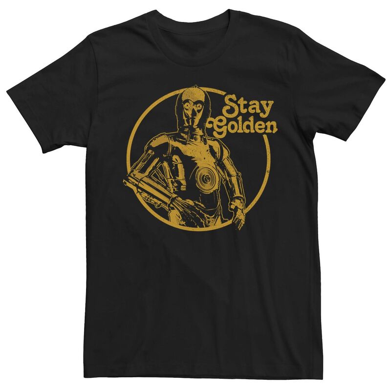 スター ウォーズ レディース トップス Tシャツ Mentar Wars C-3PO Stay Golden Tee Black ブラック