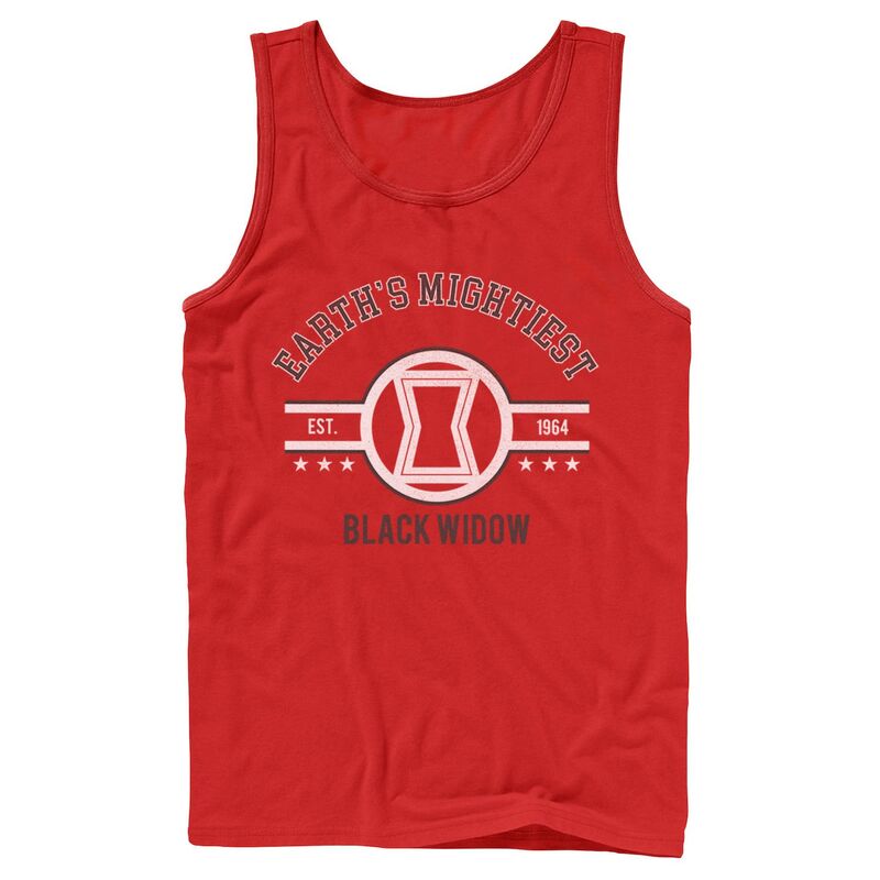 マーベル レディース トップス Tシャツ ロゴ Men Marvel Avengers Earth Mightiest Black Widow Logo Tank Top Red レッド