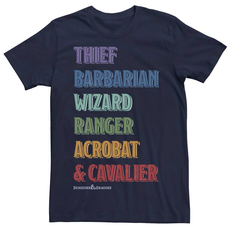 アニメキャラクター レディース トップス Tシャツ Licensed Character Men Dungeons \u0026 Dragons Classtack Textee Navy ネイビー