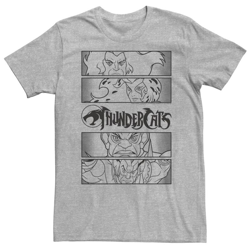 アニメキャラクター レディース トップス Tシャツ Licensed Character Men ThunderCats Group Shot Comic PaneTee Athletic Heather ヘザー