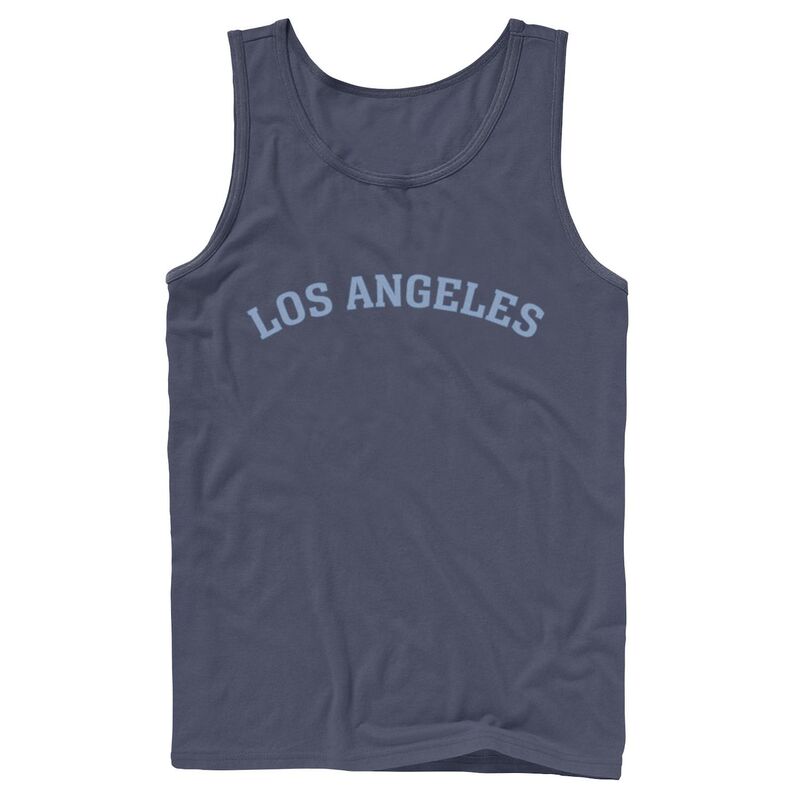 アニメキャラクター レディース トップス Tシャツ グラフィック Licensed Character Men's City Of Los Angeles Collegiate Typographic Tank Top Navy ネイビー｜ReVida 店