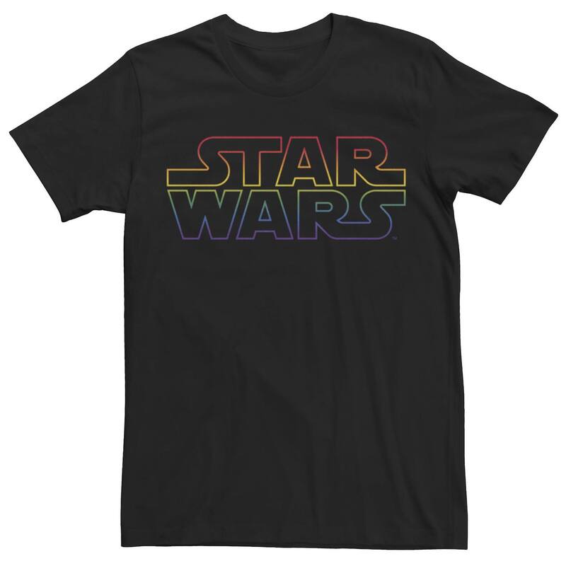 アニメキャラクター レディース トップス Tシャツ ロゴ Licensed Character Mentar Wars Outline Rainbow Logo Tee Black ブラック