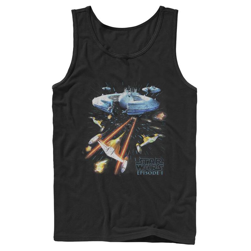 アニメキャラクター レディース トップス Tシャツ Licensed Character Mentar Wars Episode Onepic Scene Tank Top Black ブラック