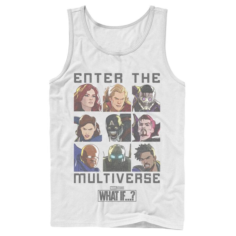 アニメキャラクター レディース トップス Tシャツ Licensed Character Men Marvel What If Enter The Multiverse Quote Tank Top White ホワイト