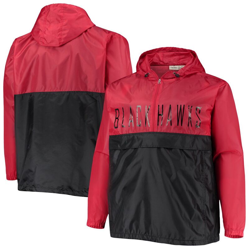 プロファイル レディース アウター 上衣・上衣 トール パーカー Profile Men\u0027s Red Chicago Blackhawks Big \u0026 Tall Anorak Half-Zipullover Hoodie Hwk Red 赤いこと