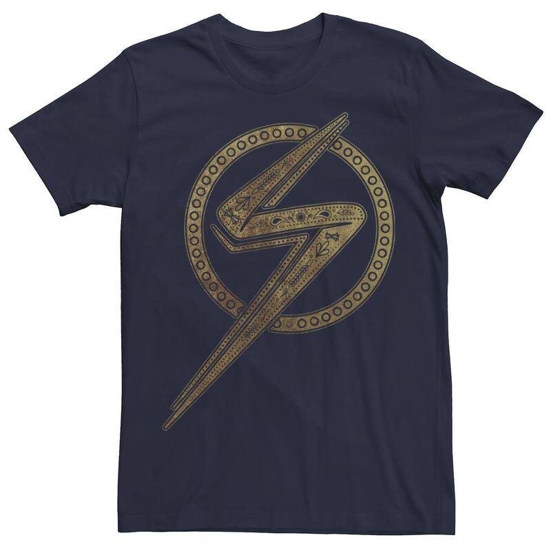 アニメキャラクター レディース トップス Tシャツ Licensed Character Men Marvel Ms. Marvel Embiggen Badge Tee Navy ネイビー