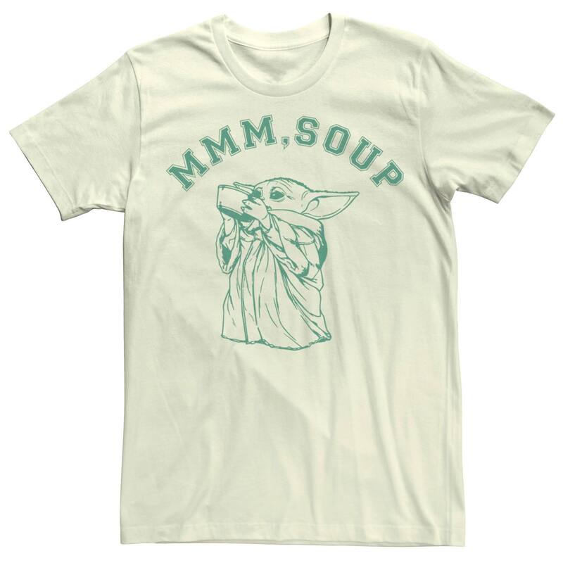 アニメキャラクター レディース トップス Tシャツ Licensed Character Mentar Wars The Mandalorioan MMM Soup Grogu Drawing Tee Natural